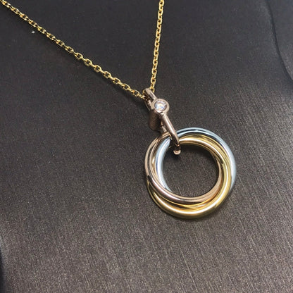 [Glimmer]TRINITY SILVER GOLD PINK GOLD NECKLACE