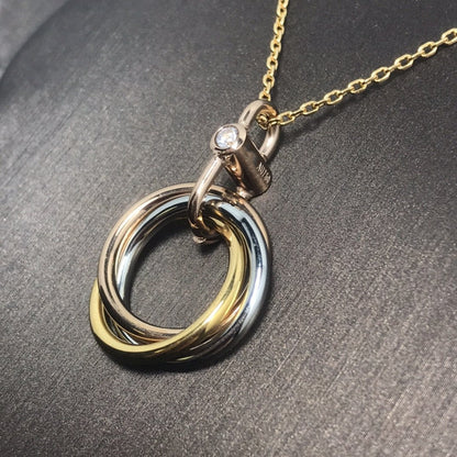 [Glimmer]TRINITY SILVER GOLD PINK GOLD NECKLACE