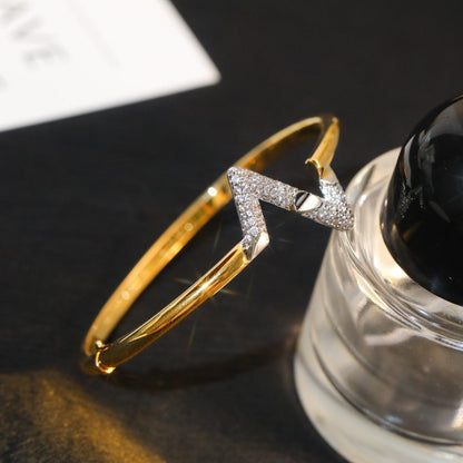 [Glimmer]VOLTE UPSITE DOWN GOLD DIAMOND BRACELET