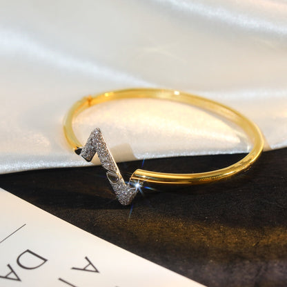 [Glimmer]VOLTE UPSITE DOWN GOLD DIAMOND BRACELET