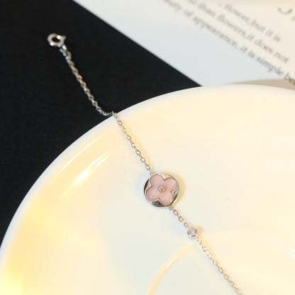 [Glimmer]SUN MOTIF PINK MOP SILVER BRACELET