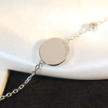 [Glimmer]SUN MOTIF PINK MOP SILVER BRACELET