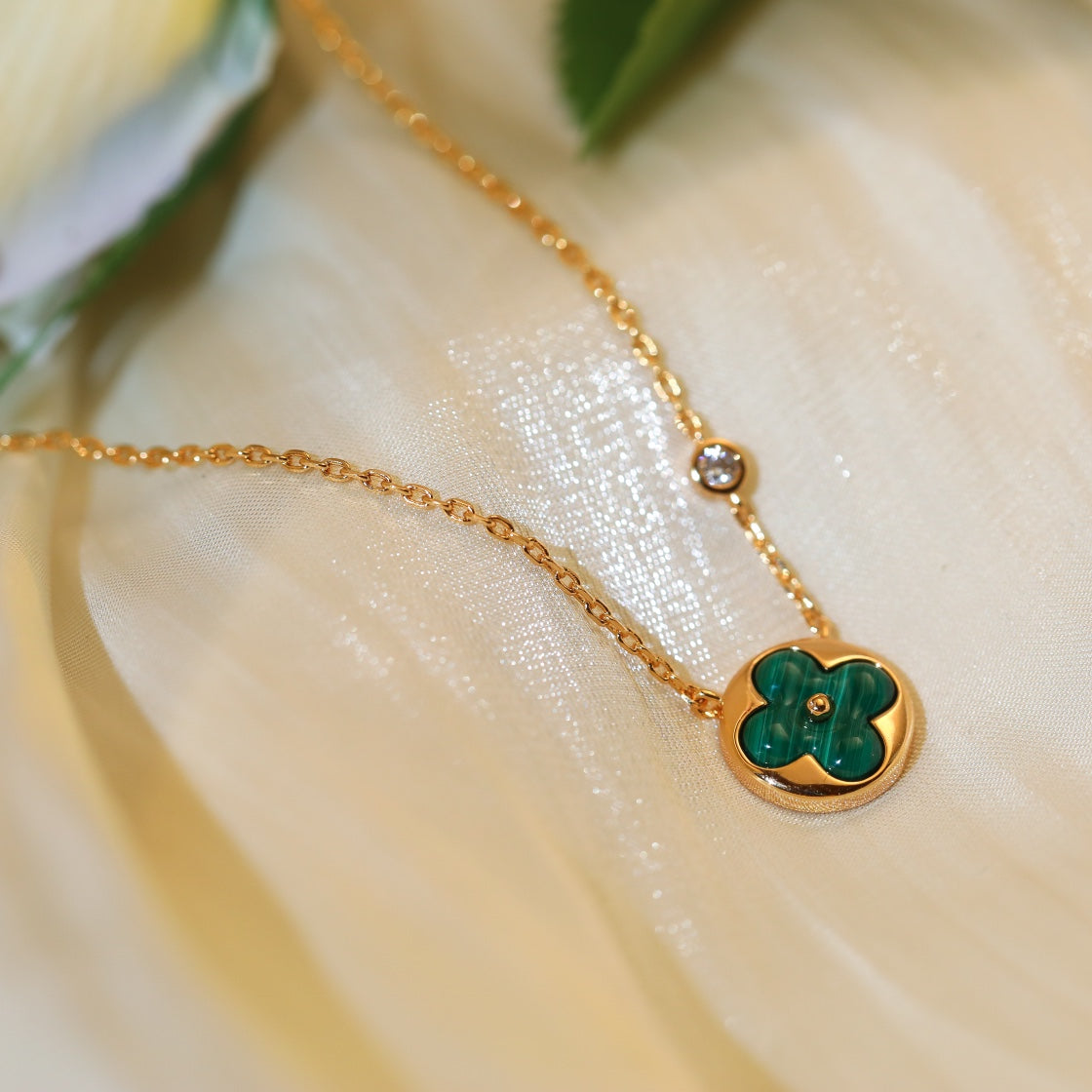 [Glimmer]SUN PEDANT PINK GOLD 1 DIAMOND NECKLACE