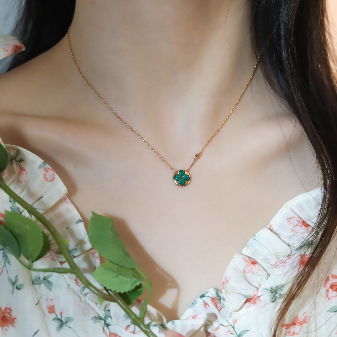 [Glimmer]SUN PEDANT PINK GOLD 1 DIAMOND NECKLACE
