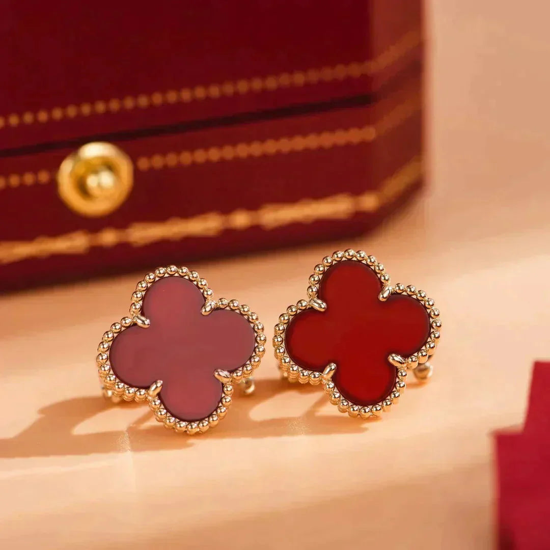 [Glimmer]CLOVER MEDIUM 1 MOTIFS CARNELIAN  EARRINGS