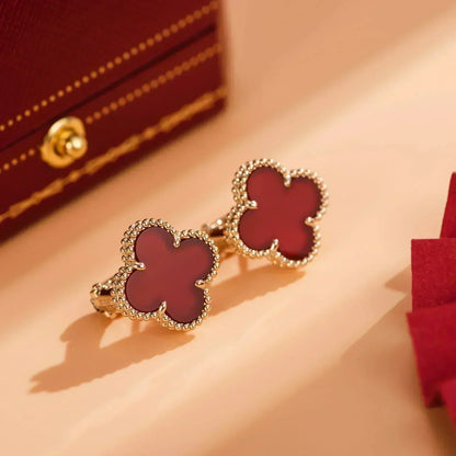 [Glimmer]CLOVER MEDIUM 1 MOTIFS CARNELIAN  EARRINGS