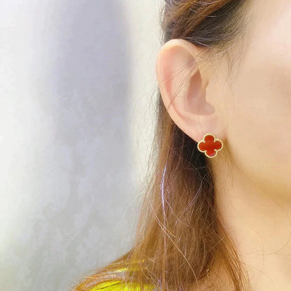 [Glimmer]CLOVER MEDIUM 1 MOTIFS CARNELIAN  EARRINGS