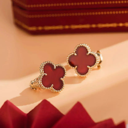 [Glimmer]CLOVER MEDIUM 1 MOTIFS CARNELIAN  EARRINGS