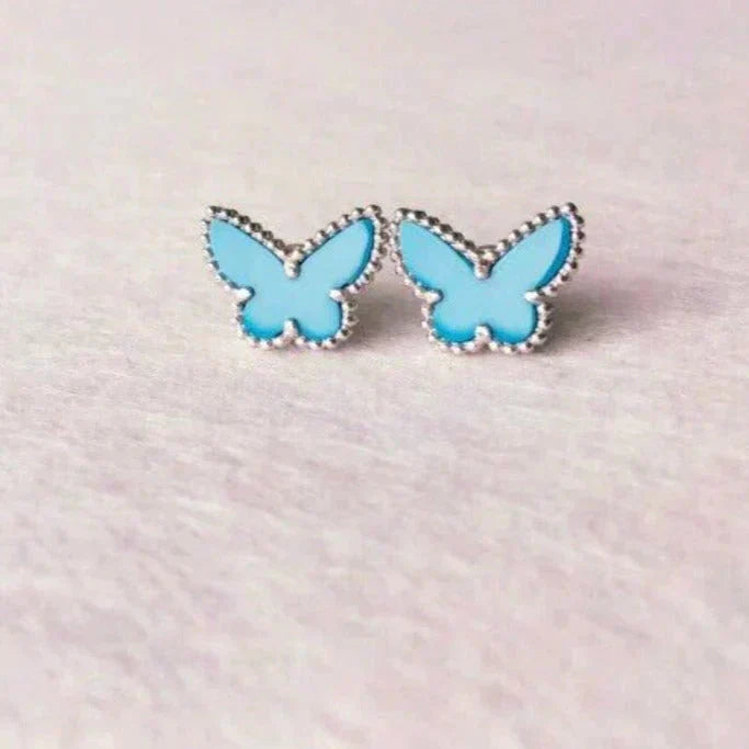 [Glimmer]BUTTERFLY TURQUOISE EARRINGS SILVER