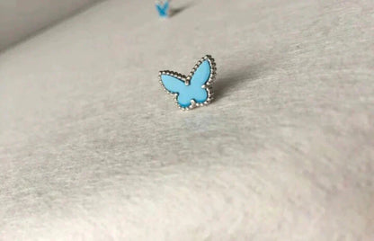 [Glimmer]BUTTERFLY TURQUOISE EARRINGS SILVER