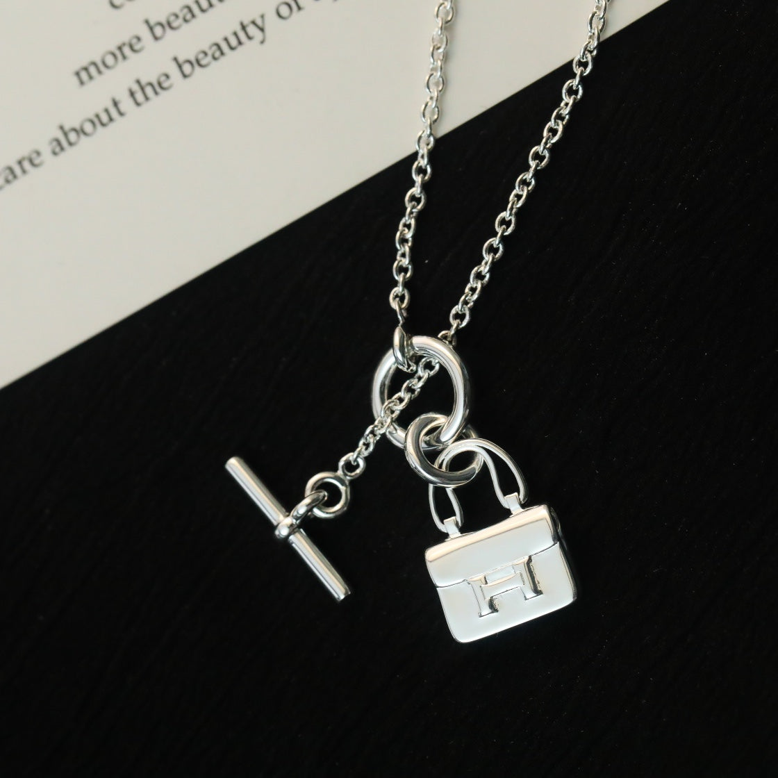 [Glimmer]POP H PEDANT SILVER NECKLACE