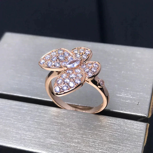 [Glimmer]BUTTERFLY PINK GOLD DIAMOND RING