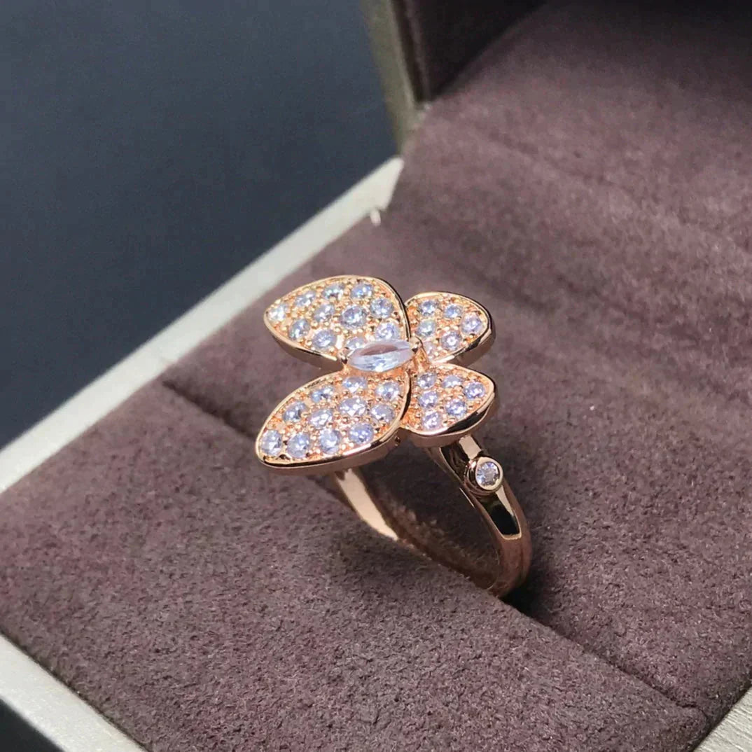 [Glimmer]BUTTERFLY PINK GOLD DIAMOND RING