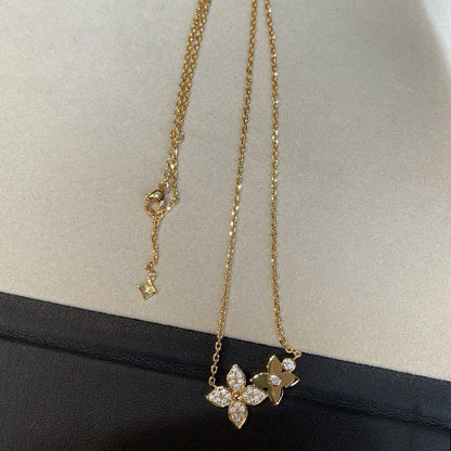 [Glimmer]STAR BLOSSOM NECKLACE PINK GOLD DIAMONDS