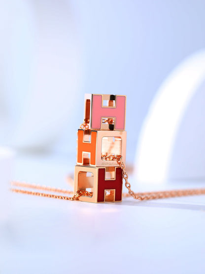 [Glimmer]H CAGE PINK GOLD NECKLACE
