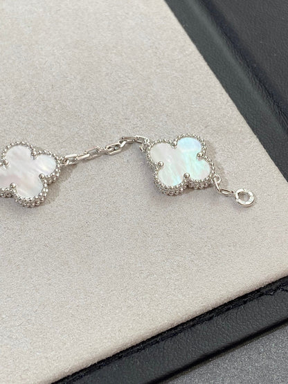 [Glimmer]CLOVER WHITE PEARL MOP 5 MOTIF BRACELET COLLECTION
