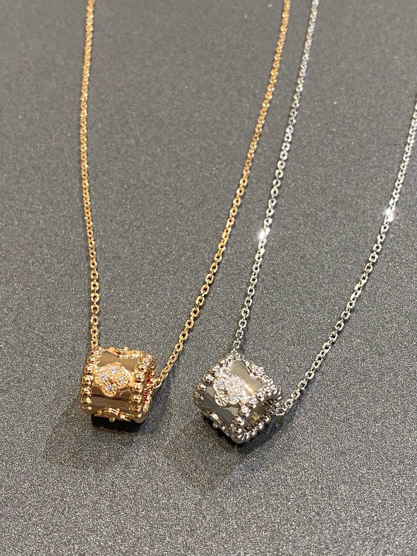 [Glimmer]ペルレ ペンダント シルバー ダイヤモンド ネックレス