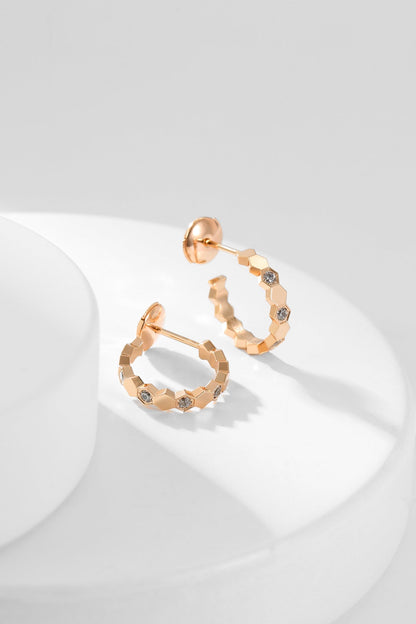 [Glimmer]BEE LOVE DIAMOND HOOP EARRINGS