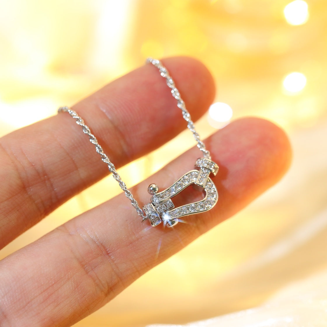 [Glimmer]フォース10 ダイヤモンドシルバーネックレス ミニモデル