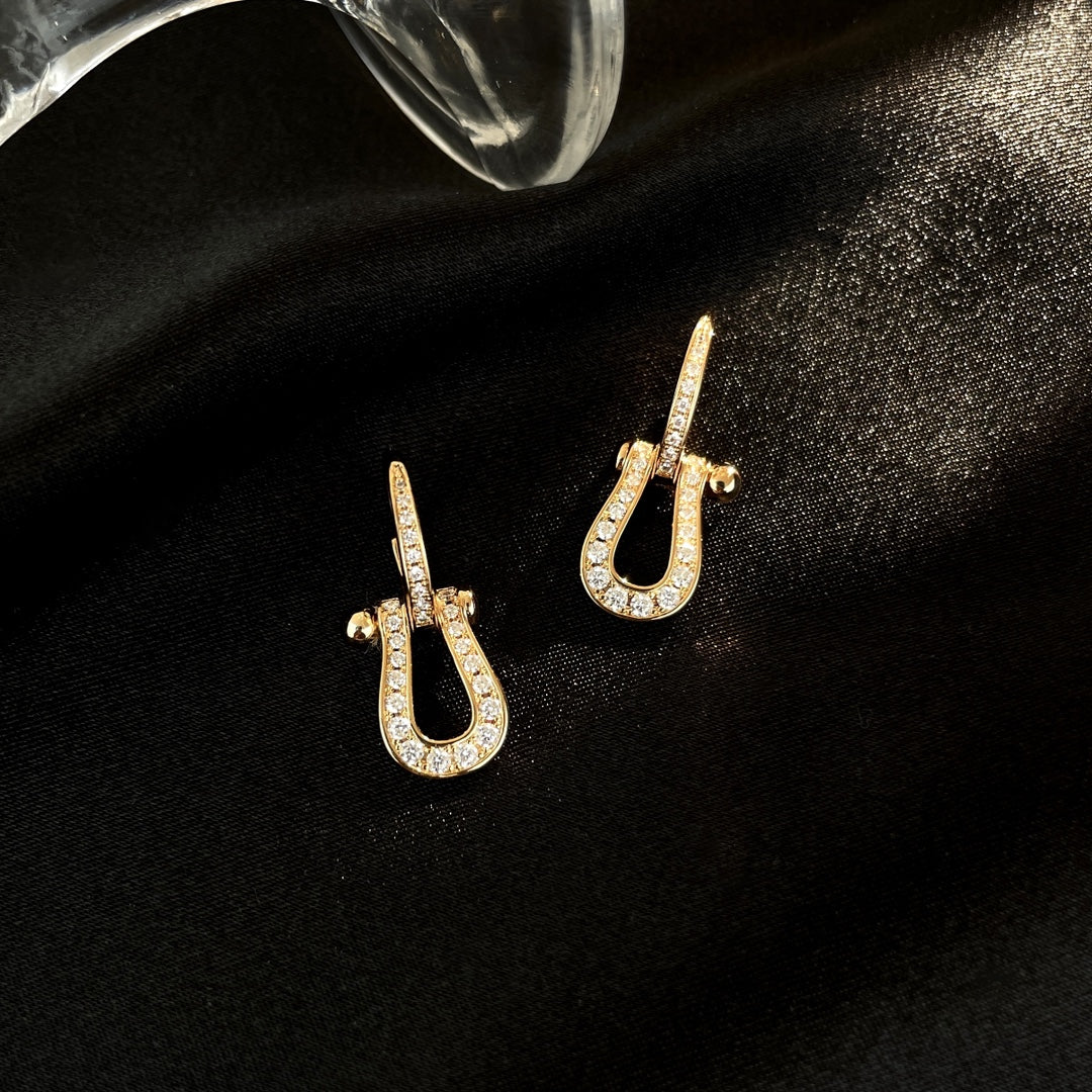 [Glimmer]FORCE 10 FULL DIAMOND DROP EARRINGS MEDIUM MODEL