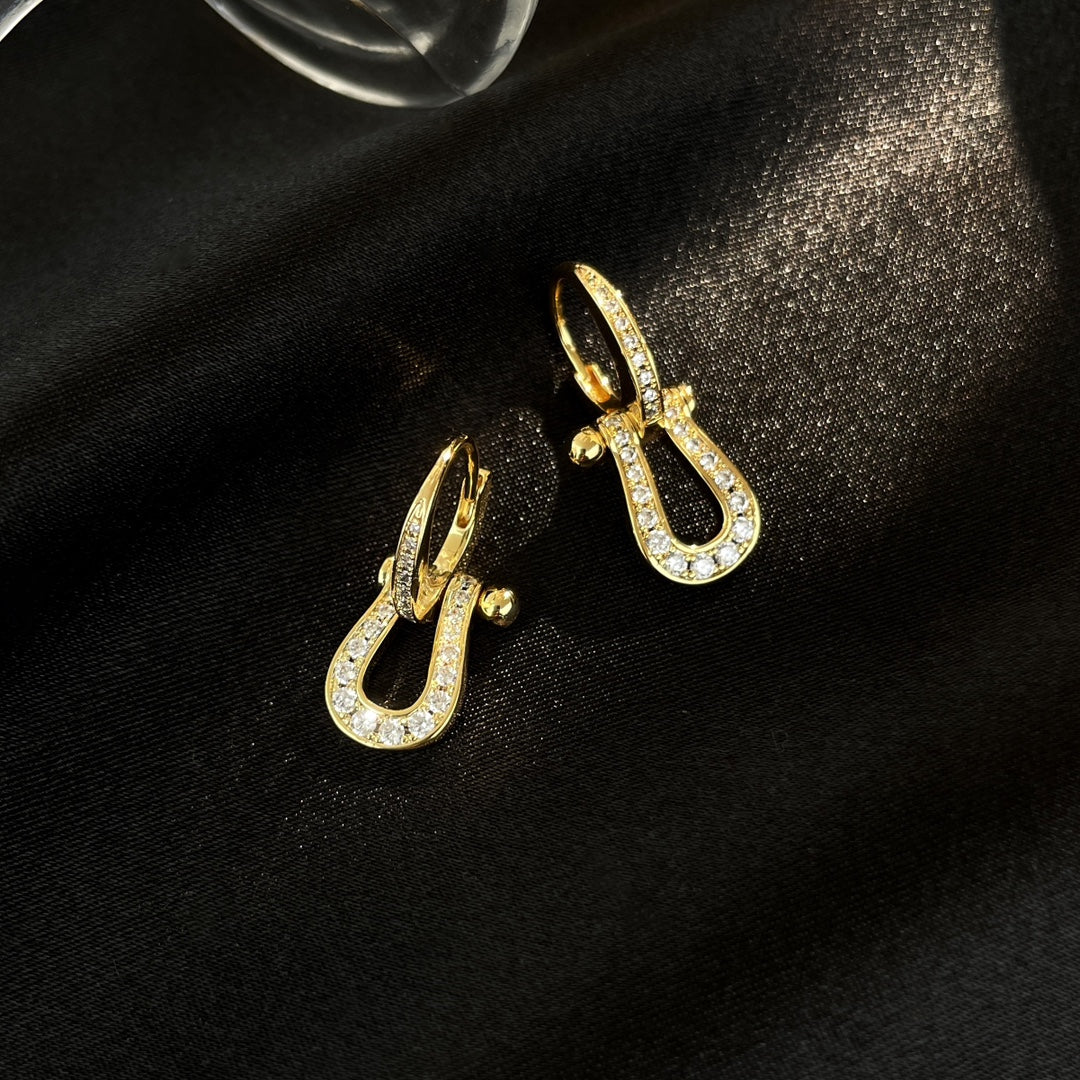 [Glimmer]FORCE 10 FULL DIAMOND DROP EARRINGS MEDIUM MODEL