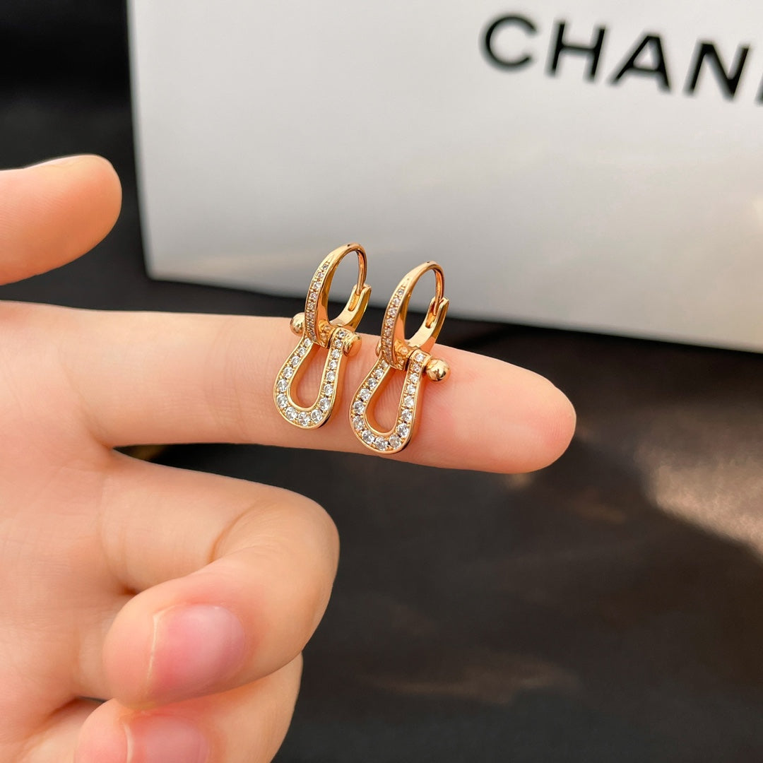 [Glimmer]FORCE 10 FULL DIAMOND DROP EARRINGS MEDIUM MODEL