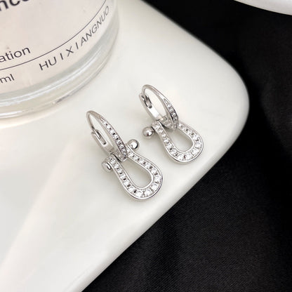 [Glimmer]FORCE 10 FULL DIAMOND DROP EARRINGS MEDIUM MODEL