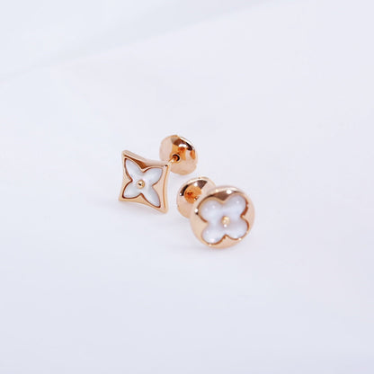 [Glimmer]STAR AND SUN PINK GOLD MOP STUD EARRINGS