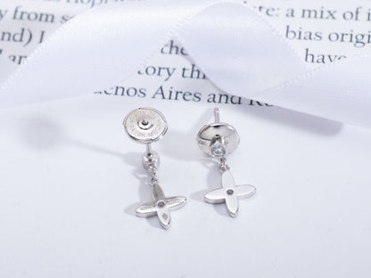 [Glimmer]VIDYLLE SILVER DIAMOND MINI DROP EARRINGS