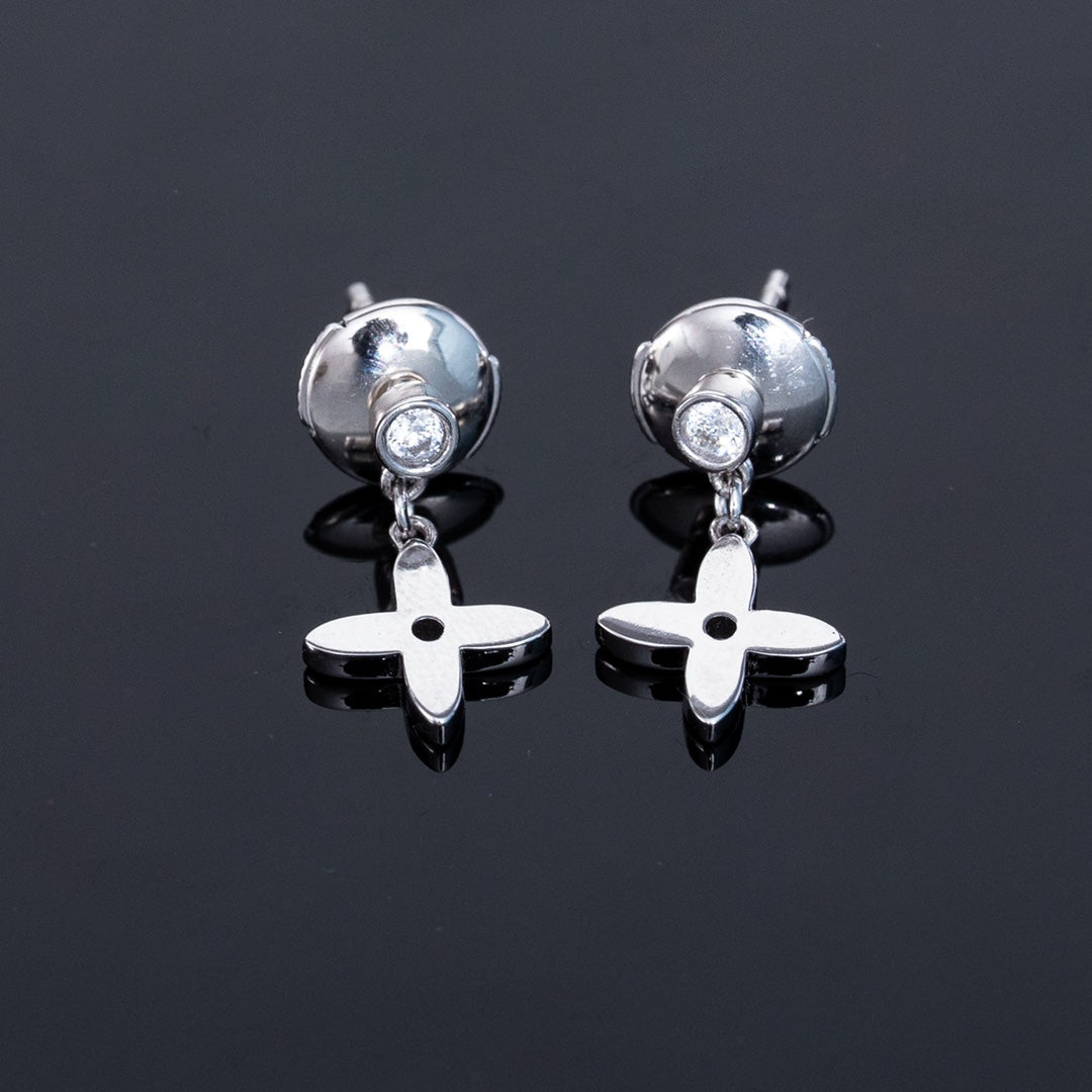 [Glimmer]VIDYLLE SILVER DIAMOND MINI DROP EARRINGS