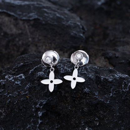 [Glimmer]VIDYLLE SILVER DIAMOND MINI DROP EARRINGS