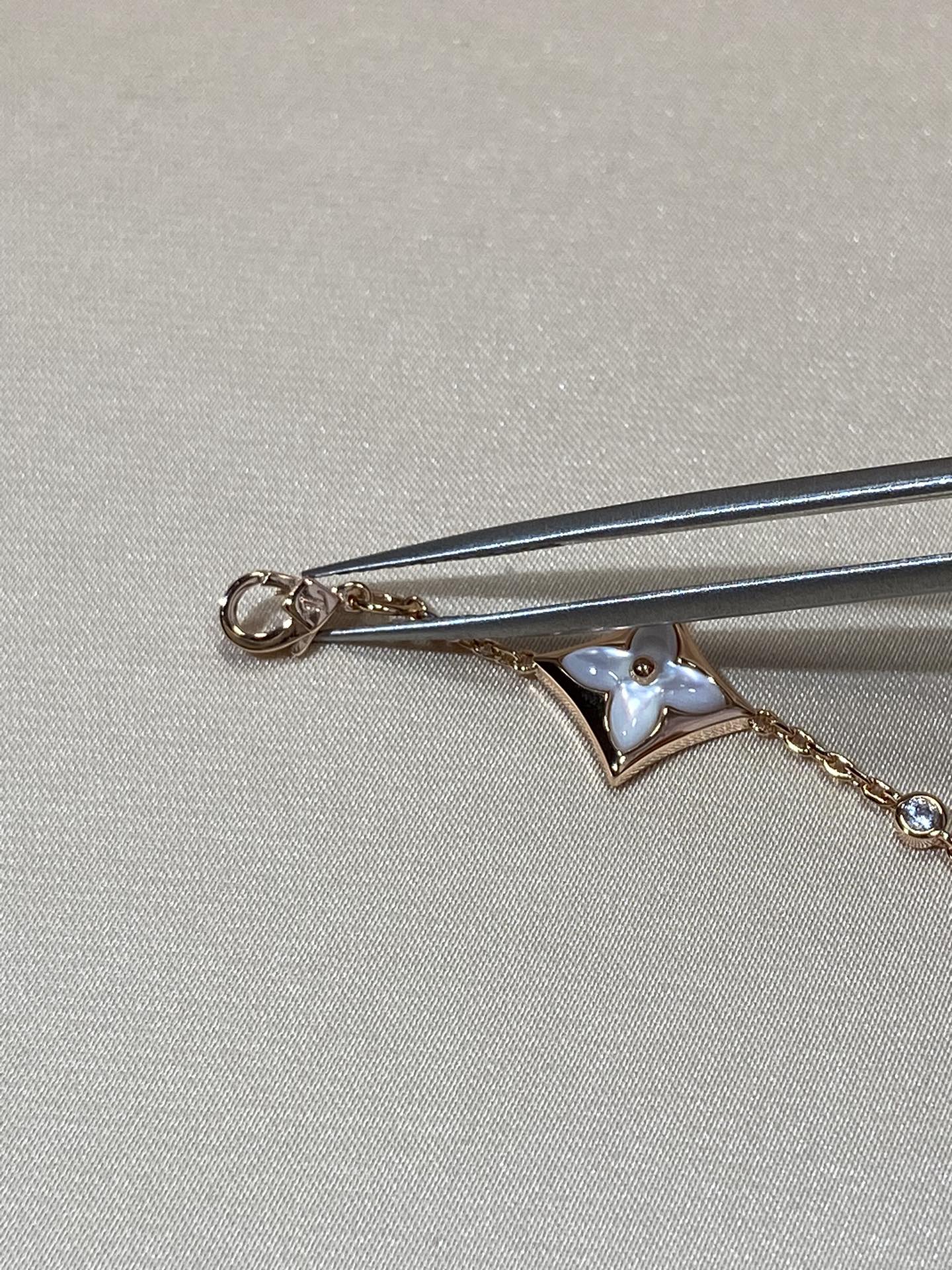 [Glimmer]STAR 4 MOTIF MOP DIAMOND PINK GOLD BRACELET
