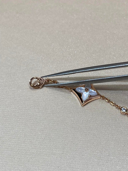 [Glimmer]STAR 4 MOTIF MOP DIAMOND PINK GOLD BRACELET