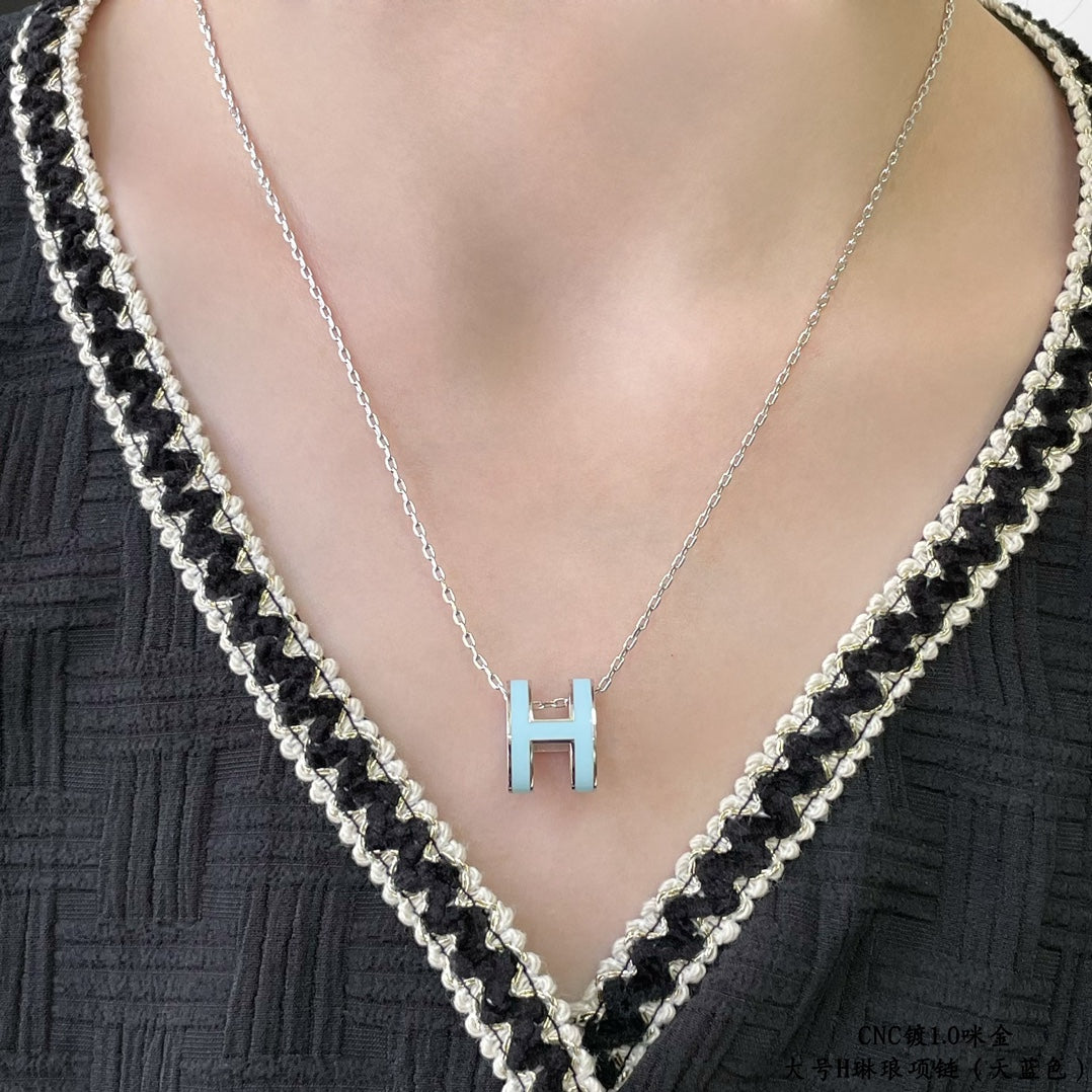 [Glimmer]POP H SKY BLUE NECKLACE