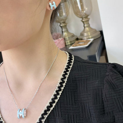 [Glimmer]POP H SKY BLUE NECKLACE