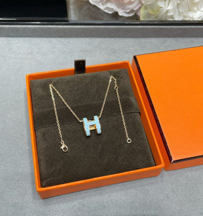 [Glimmer]POP H SKY BLUE NECKLACE