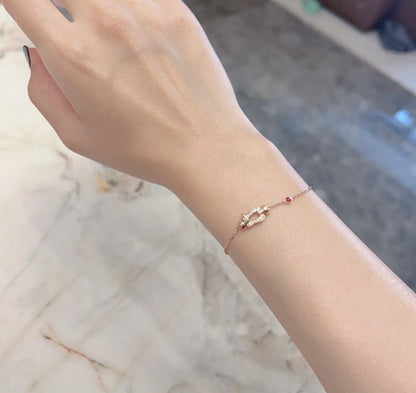 [Glimmer]FORCE 10 DIAMOND CHAIN LINK PINK GOLD BRACELET