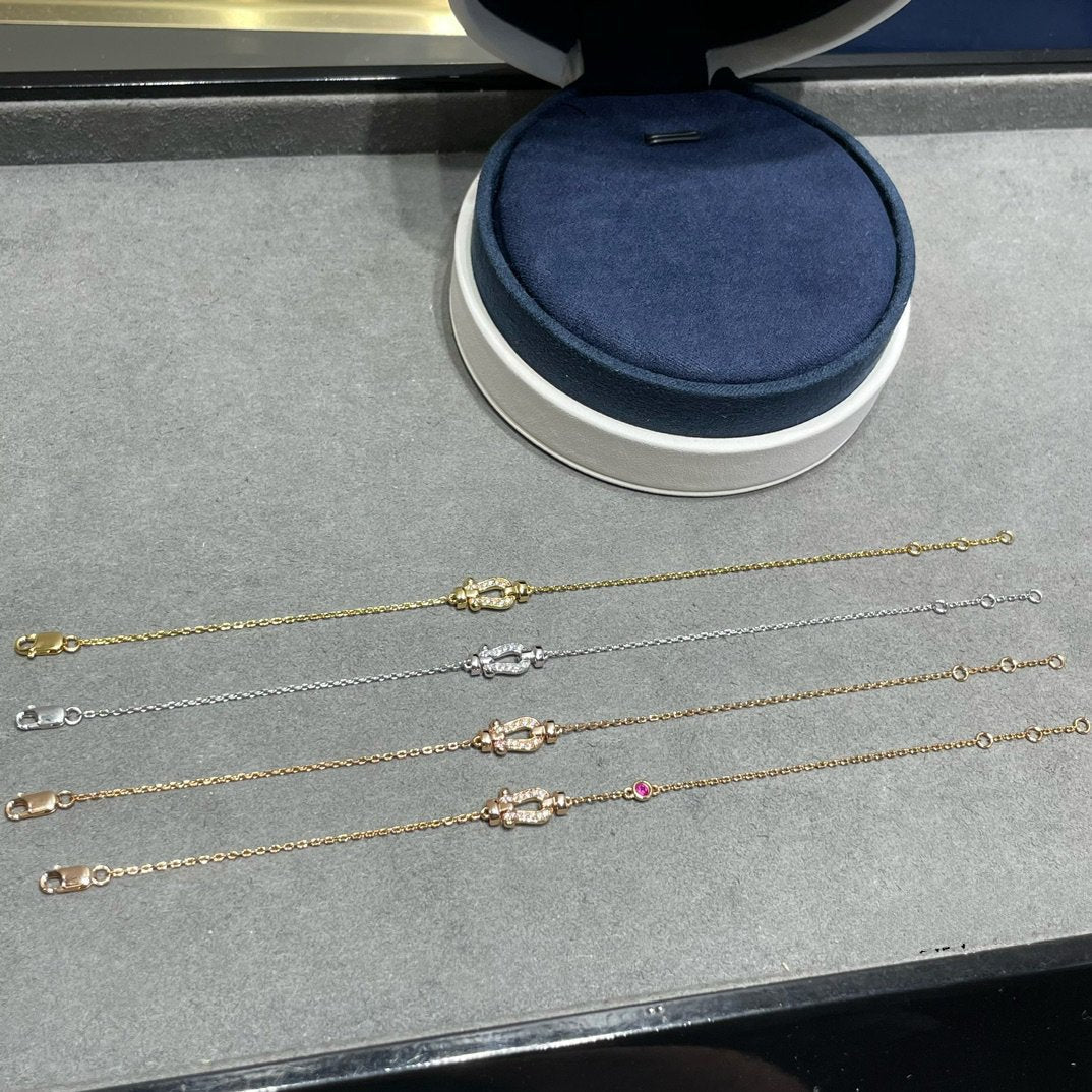 [Glimmer]FORCE 10 DIAMOND CHAIN LINK PINK GOLD BRACELET