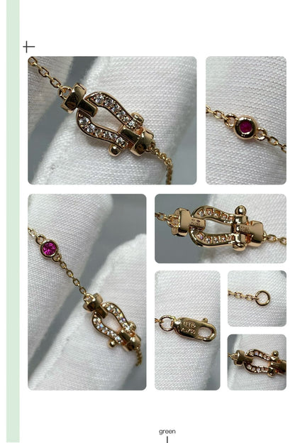 [Glimmer]FORCE 10 DIAMOND CHAIN LINK PINK GOLD BRACELET