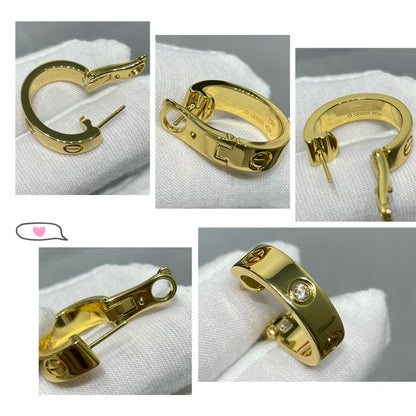 [Glimmer]LOVE 5.5MM 1 DIAMOND EARRINGS