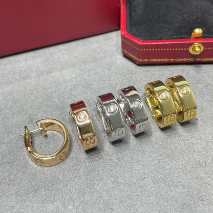 [Glimmer]LOVE 5.5MM 1 DIAMOND EARRINGS