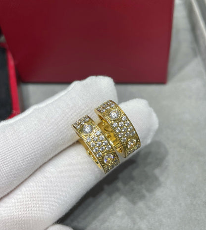 [Glimmer]LOVE 5.5MM DIAMOND PAVED EARRINGS
