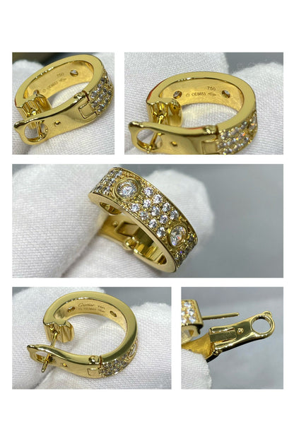 [Glimmer]LOVE 5.5MM DIAMOND PAVED EARRINGS