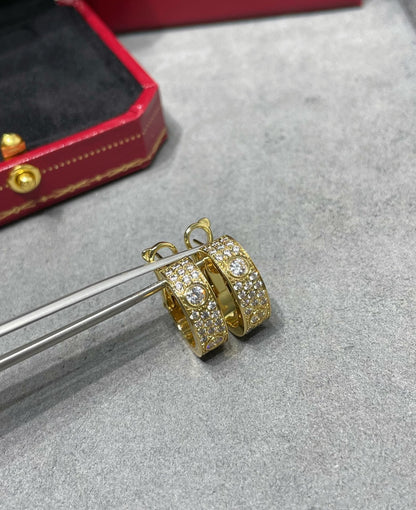 [Glimmer]LOVE 5.5MM DIAMOND PAVED EARRINGS