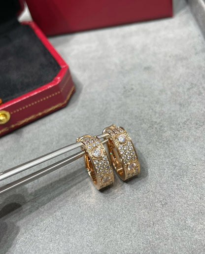 [Glimmer]LOVE 5.5MM DIAMOND PAVED EARRINGS