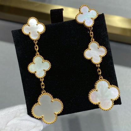[Glimmer]CLOVER MOP 3 MOTIFS GOLD EARRINGS