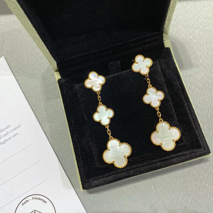 [Glimmer]CLOVER MOP 3 MOTIFS GOLD EARRINGS