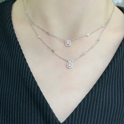[Glimmer]MY TWIN 2 ROW DIAMOND NECKLACE