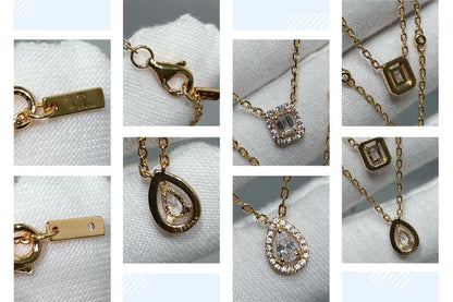 [Glimmer]MY TWIN 2 ROW DIAMOND NECKLACE