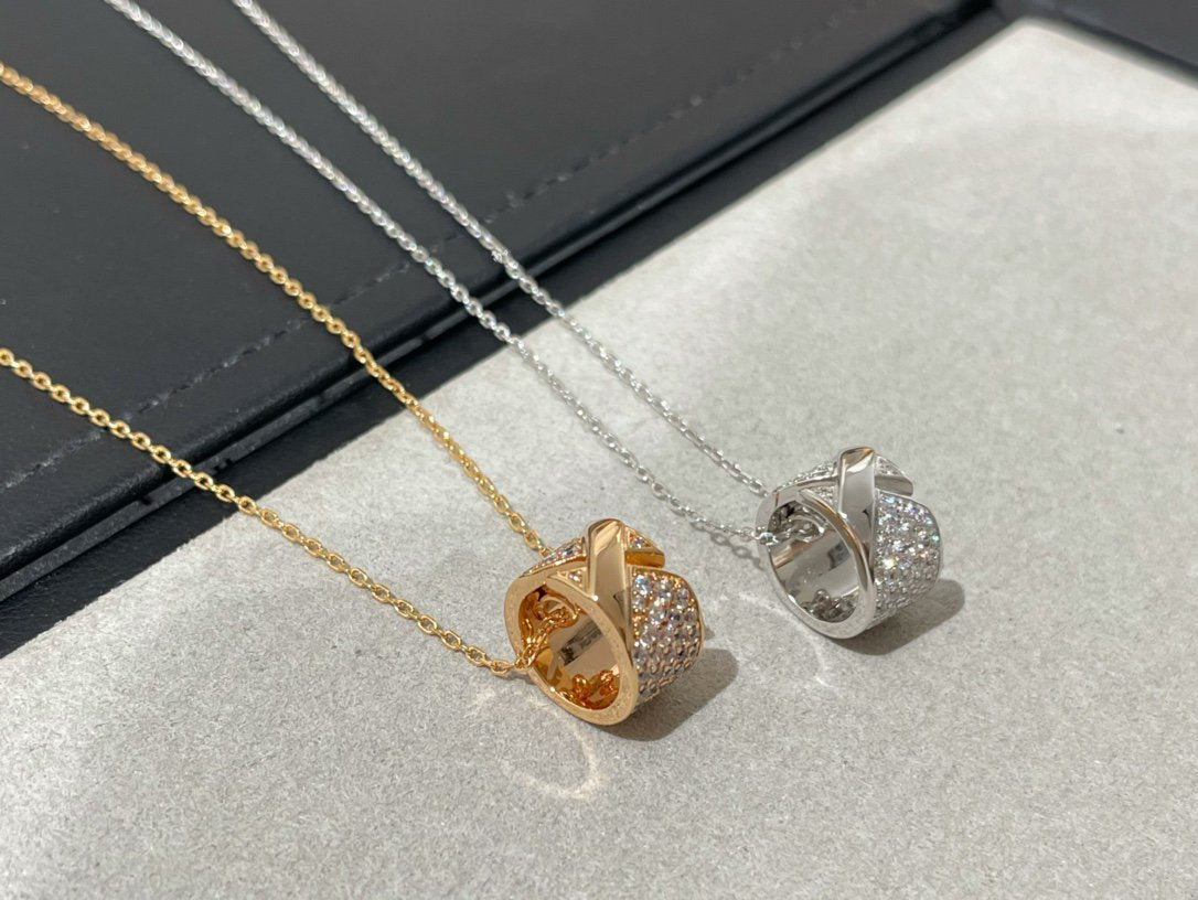 [Glimmer]LIENS EVIDENCE DIAMOND PAVED NECKLACE